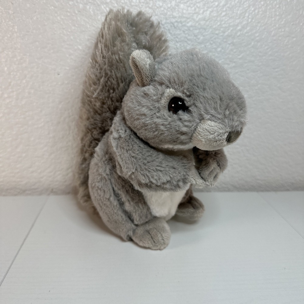 Wild Republic Mini Squirrel Gray White Fur Soft 8in Plush Animal #16491